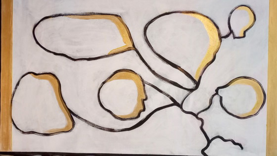 Image 1 of T. van Steenbergen "GOLD" 100 x 100 cm