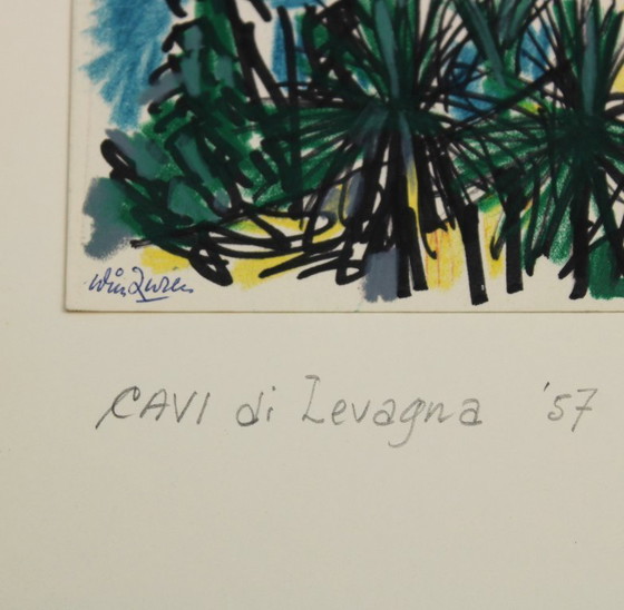 Image 1 of Willem Zwiers (1922 - 2019) - Cavi di Levagna - Italy - 1957 - mixed media on paper