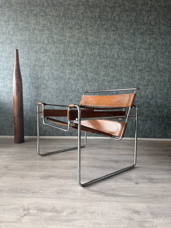 Image 1 of Sedia vintage "Wassily", pelle color cognac, Italia, anni '70