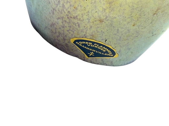 Image 1 of A. Cytère, moderno jarrón de gres iridiscente, Rambervillers Francia años 50