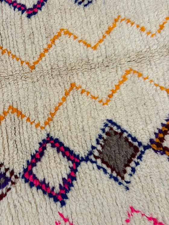 Image 1 of Tapis marocain en laine Azilal - 160x250 cm - Tapis berbère tissé à la main - Design abstrait bohème