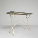 Garden table, bistro table with marble top, 1950s
