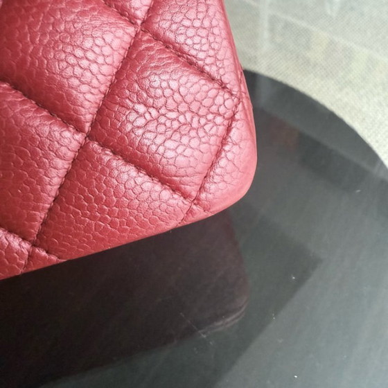 Image 1 of Chanel Classic Flap Medium - Caviar 25CM Quilted Grained Calfskin Dark Red Silver Hardware Series 16