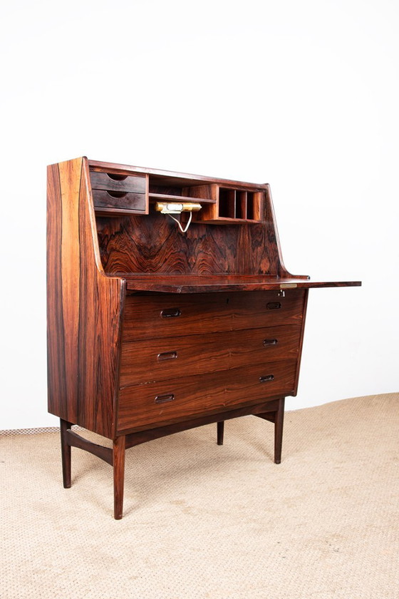 Image 1 of Secretaire, scrivania, danese in palissandro modello 37 di Arne Wahl Iversen per Vinde Mobelfabrik 1960.