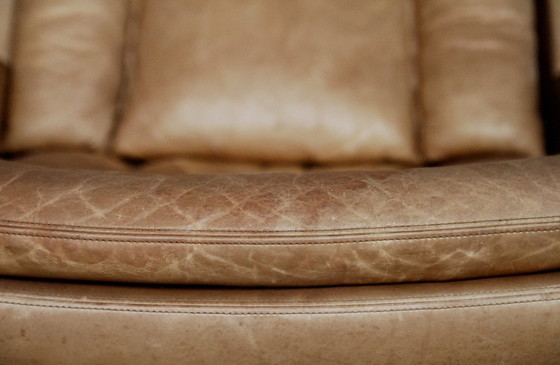 Image 1 of Vintage Mid-Century German Modern Leather Swivel Chairs by Carl Straub, 1950s, Set of 2