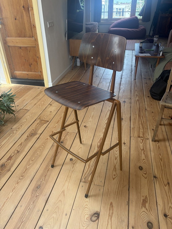 Sgabello da bar Galvanitas Oosterhout - Metallo. Marrone, legno. – Sgabelli da bar, Wood (photo 12 of 15)