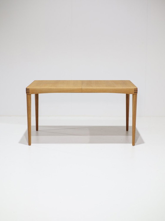 Uitschuifbare eettafel H.W. Klein Bramin eiken Deens 1960s, Hout, Bruin, Scandinavian (foto 2 van 14)