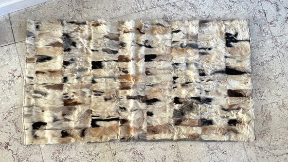 Image 1 of 1970s Leather Rug, Beige-Brown - 56 x 107cm