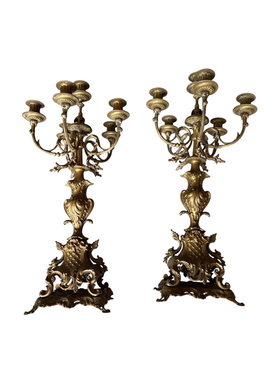 Image 1 of Elegant 6 arm brass candelars 