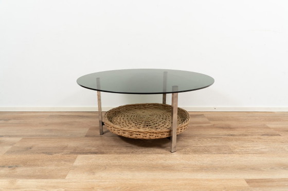 Table basse de Rohé Noordwolde – Tables basses, Métal, Osier, Vintage (photo 2 of 6)