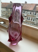 Glass Vase, Designed By Miroslav Klinger, Zelezny Brod Sklo, Czechoslovakia 1960