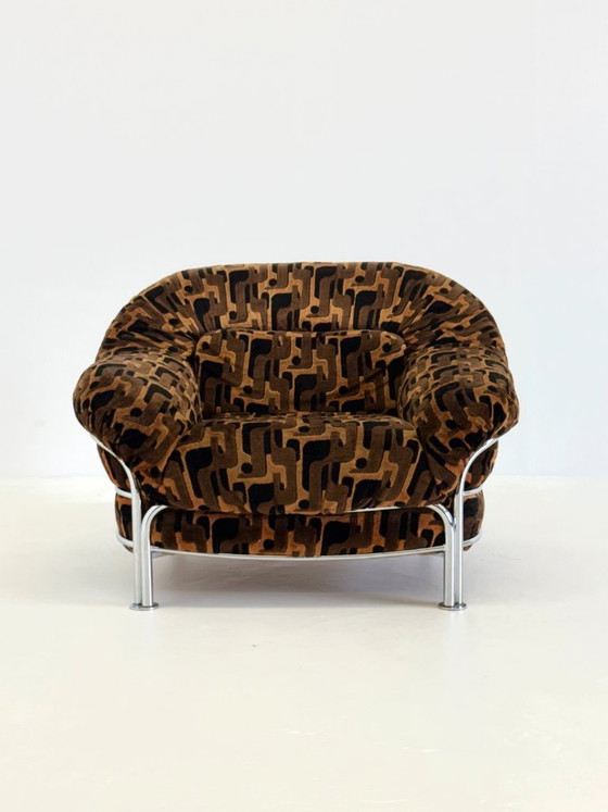 Image 1 of Vintage Italiaanse lounge stoelen met buisframe