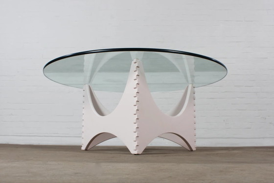 Vintage Space Age Salontafel Mid Century Design Jaren 70 – Wood, Glass (photo 3 of 12)