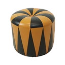 Pouf rotondo vintage in similpelle anni '60