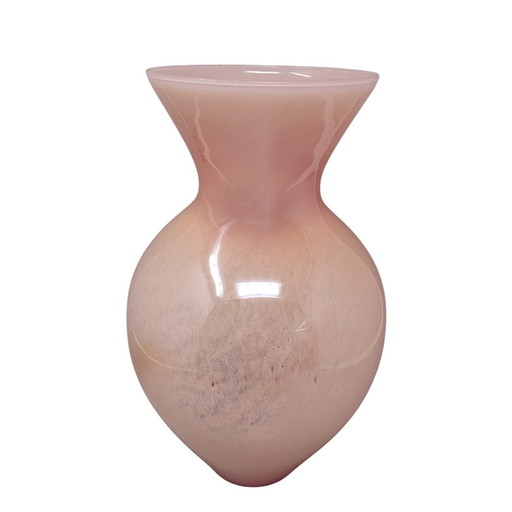 Load Image into Gallery Viewer, 1970s Luxury Pink Handcrafted Vase in Murano Glass by Maestro del Vetro. Made in Italy