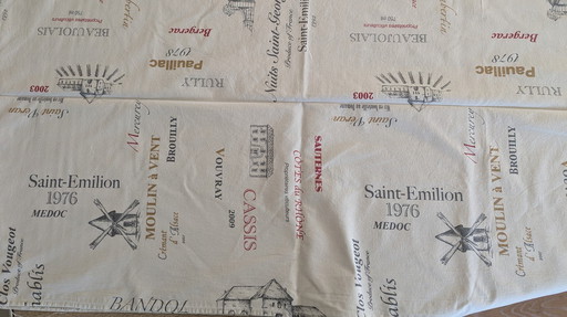 Set of Table Linen With Wine Houses On It For Wine Tasting