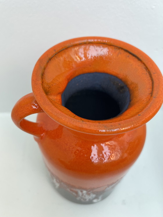 Image 1 of Jasba Vase Fat Lava Orange N602 1220 Mid Century West Germany vintage