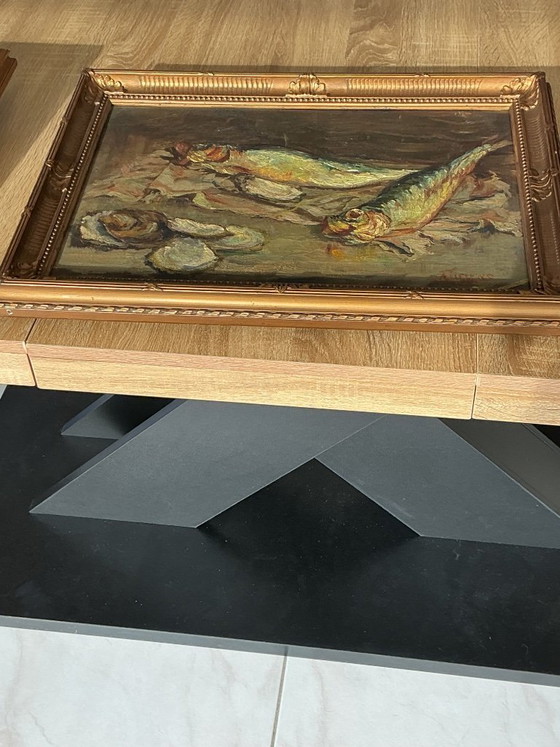 Image 1 of Naturaleza muerta: arenques y ostras