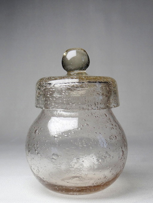 Vintage Bubbelglas Pot Verrerie De Biot