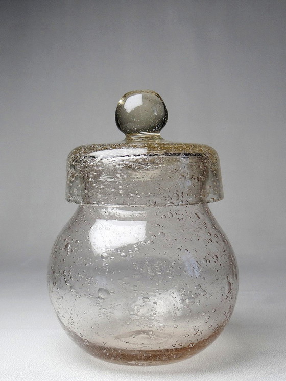 Image 1 of Vintage Bubbelglas Pot Verrerie De Biot