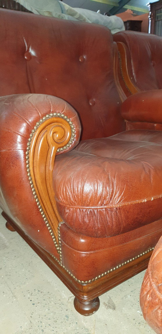 Image 1 of Retro Vintage Chesterfield Leather Retro Vintage Classic