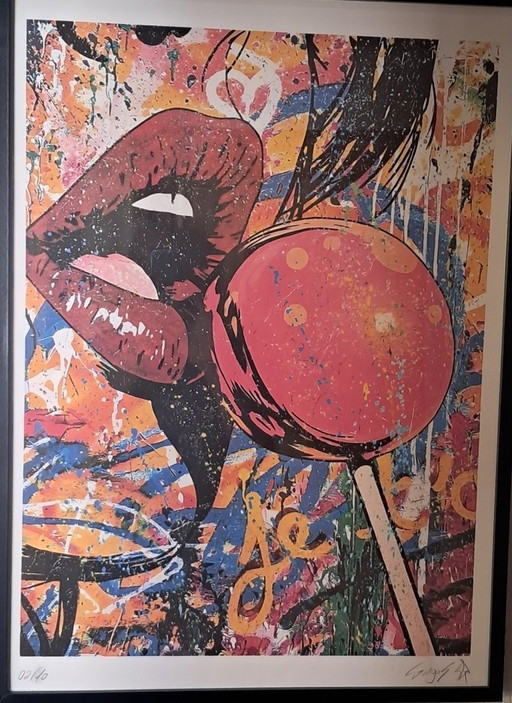 GONGAS - So Eager - Framed lithograph