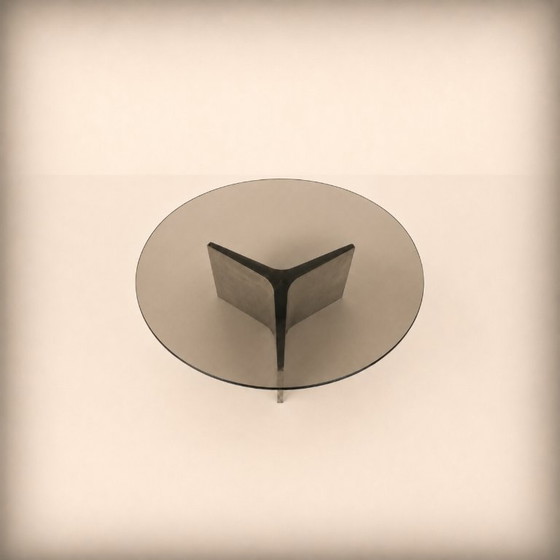 ÉTIENNE FERMIGIER — Drie Salontafels J.E.R., circa 1968 – Glass, Metal (photo 6 of 13)