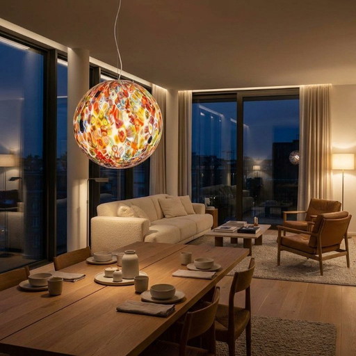 Murano glazen hanglamp Millefiori 40 cm handgeblazen bol