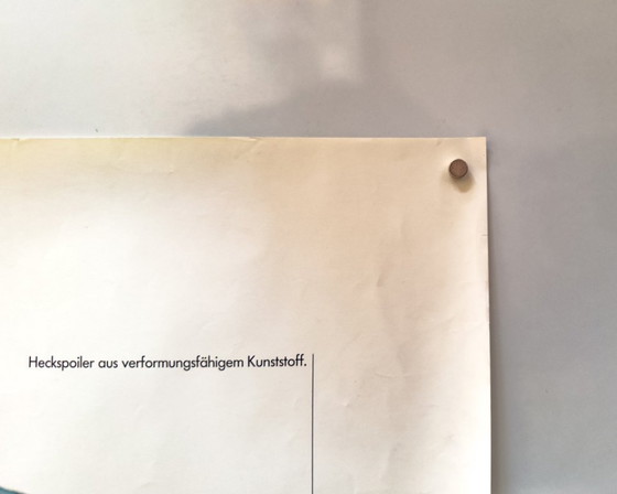 Image 1 of Originele vintage Porsche 924 doorsnede – eind jaren 70 poster / plakat - XL 76 × 102 cm