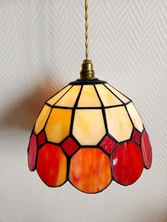 Image 1 of 2x Tiffany-Pendelleuchten im Art-déco-Stil