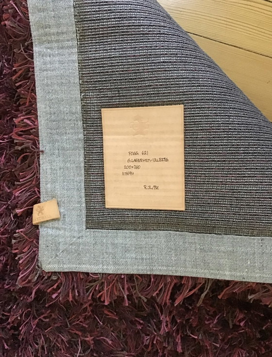 Image 1 of Tappeto Kasthall Fogg 360 x 200 Lino Cerise scuro rosso viola NP 3800€