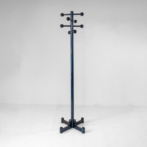 1 perchero italiano moderno de madera esmaltada en verde oscuro de los años 70