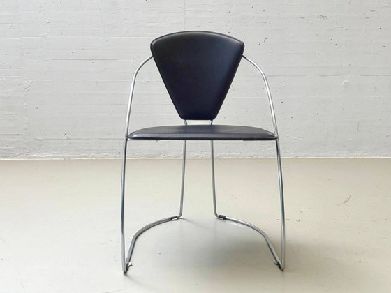 Sedie da pranzo vintage Linda di A. Rizzatto per Lo Studio, anni '80 – Leather (photo 12 of 12)