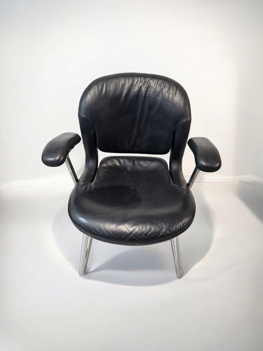 Mid - Century Design leather armchair armchair chair Hermann Miller black