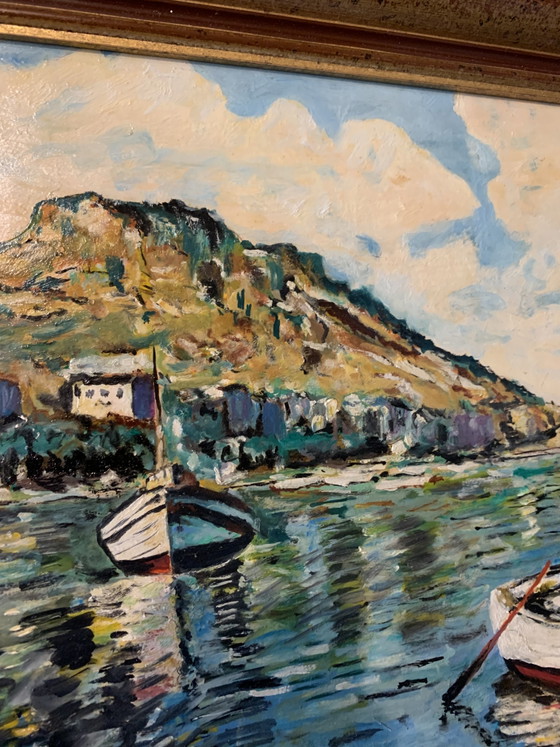Sète - View of Mont Saint-Clair - 1970s - V. Fonquernie - Henri Portal Gallery – Paintings & Drawings, Wood (photo 9 of 15)