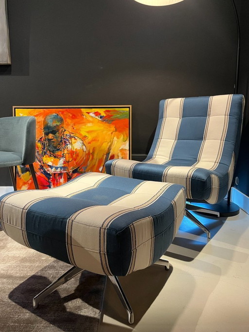 1x Draaifauteuil + hocker