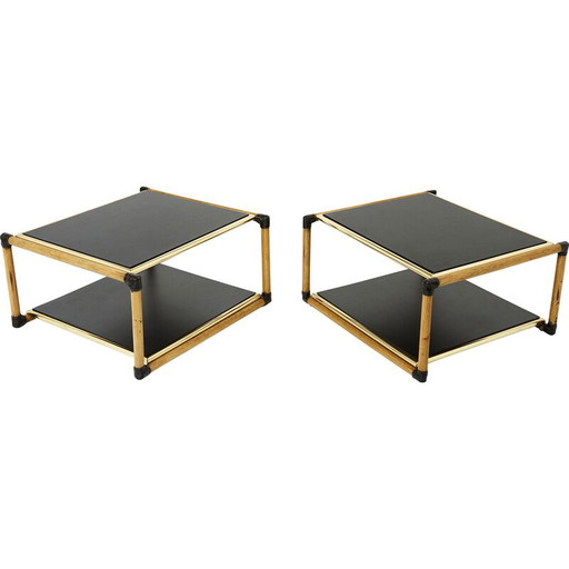 Paar vintage Italiaanse bijzettafels van Alberto Smania, 1970