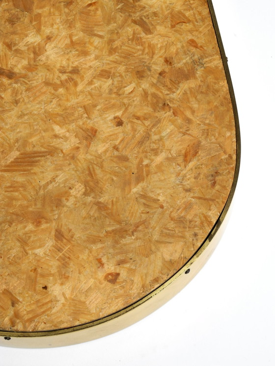 Image 1 of Prachtige kleine massief Mid Century messing wandspiegel van Münchener Zierspiegel