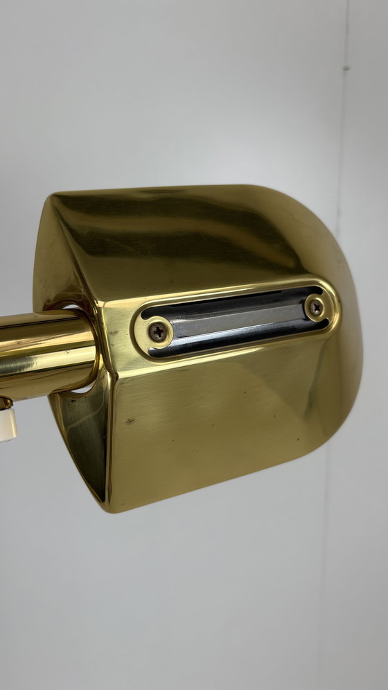 Image 1 of Lampada da lettura vintage in ottone regolabile in altezza Metalarte