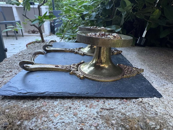 2 large vintage Italian brass Coat racks (photo 10 of 11)