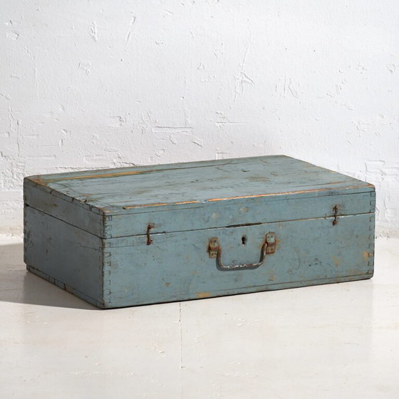 Cassa antica con patina azzurra (c.1920) #61 – Oggetti decorativi, Rustic (photo 7 of 16)