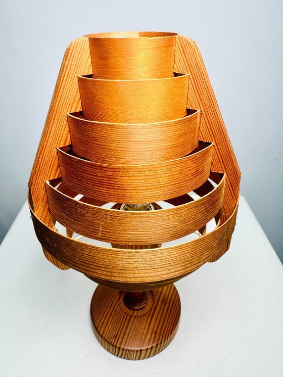 Image 1 of Lampada da tavolo conica impiallacciata in pino di Hans-Agne Jakobsson per AB Markaryd, Svezia, anni '60