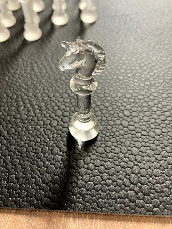 Image 1 of Schachbrett auf Spiegel mit Glasbauern, komplett selbst gemacht