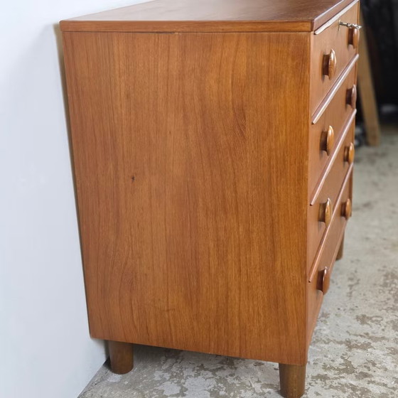 Scandinavian vintage teak Chest of drawers, 4 drawers, Wood, Brown (photo 16 of 20)
