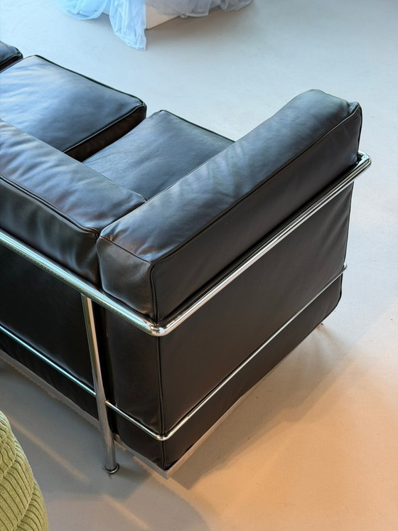 Image 1 of Cassina Le Corbusier LC-2 Set | Schwarzes Leder