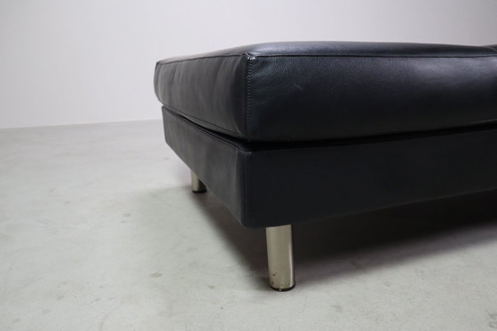 Image 1 of Divano/letto Zanotta "Europa" in pelle nera, Italia 1988