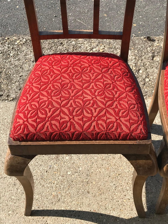 Set of Art Deco Velvet Dining Chairs, 1930s (photo 5 of 7)