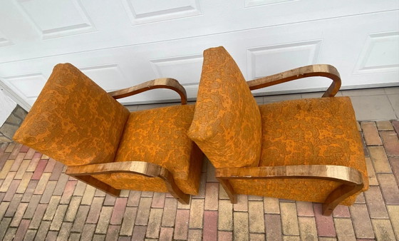Art deco Italian Armchair set of 2 1930s – Wicker, Rattan (photo 2 of 6)