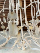 Vintage shabby chic cast-iron candle, chandelier with faux crystals garden home