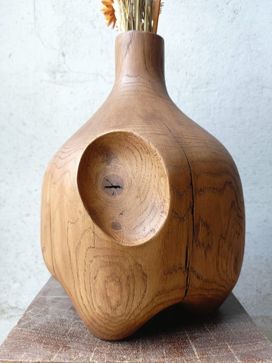Vase / Sculpture in Solid Carved Oak – retroDom, Wood (photo 7 of 11)